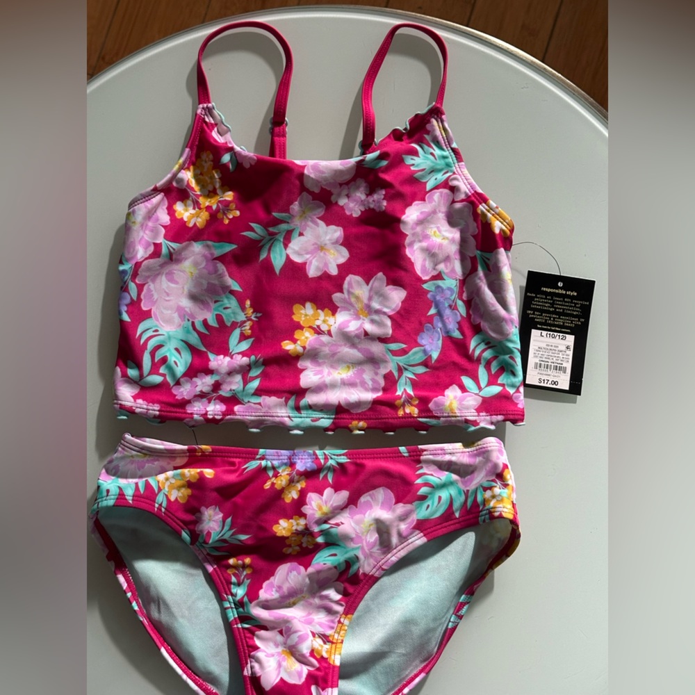 Floral Kids Swim Set - Pink